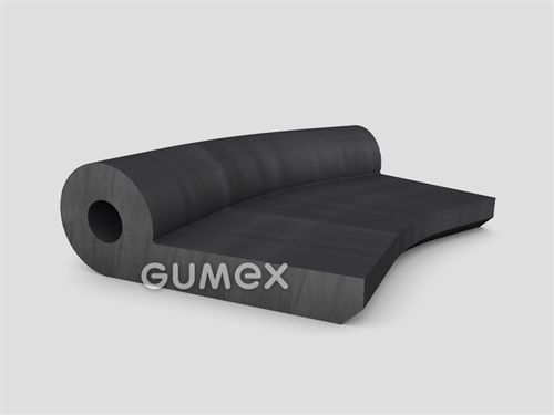 "P" Gummiprofil für Wasserbauten mit Loch, 110x40/15mm, 60°ShA, EPDM, -40°C/+100°C, 